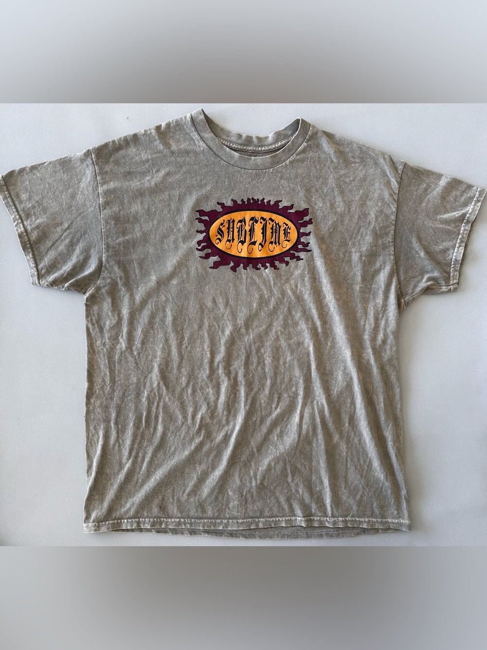 Sublime Double Sided Acid Wash Graphic T Shirt Men’s XL Beige Red Green